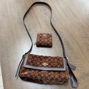 Coach small Etta flap and snap wallet bundle